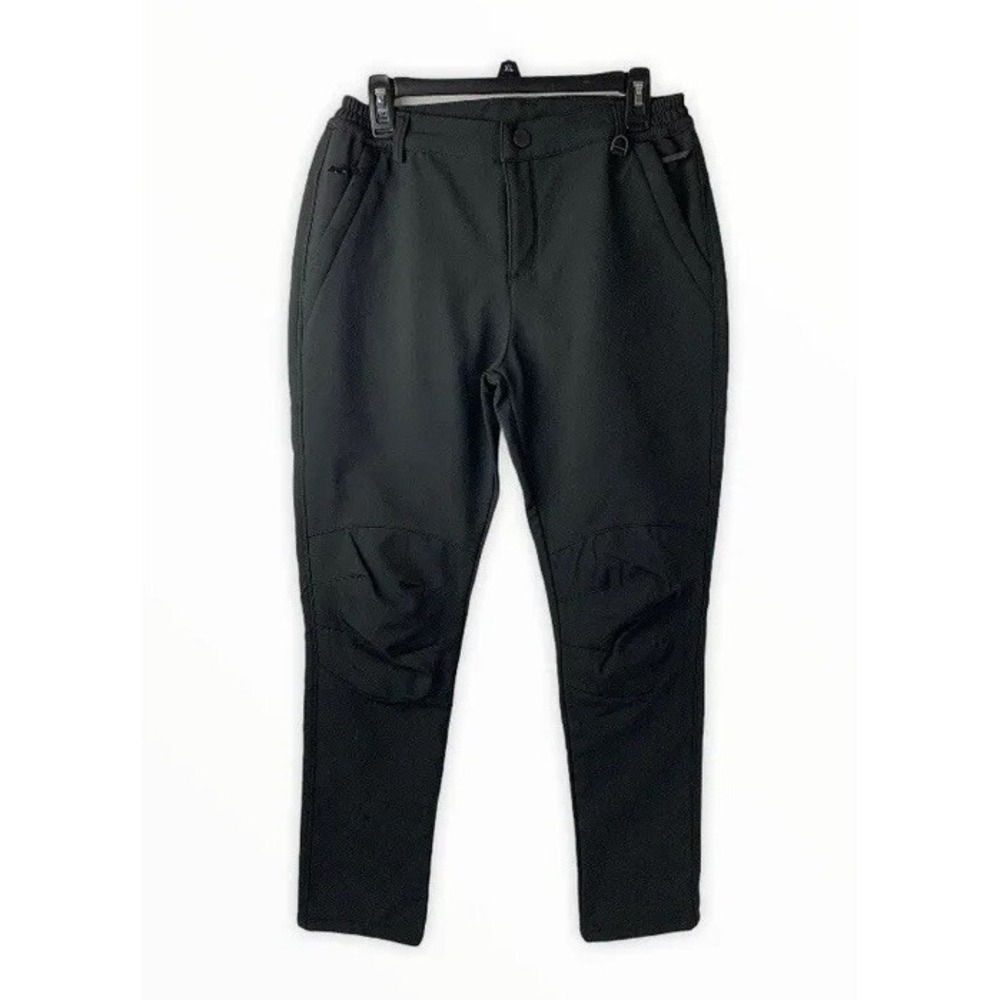 Women Medium Black Zip Pockets Pants